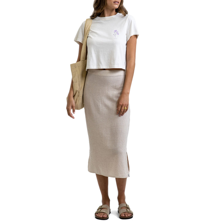 Rhythm Botanical Vintage Cropped T-Shirt - Women's Vintage White