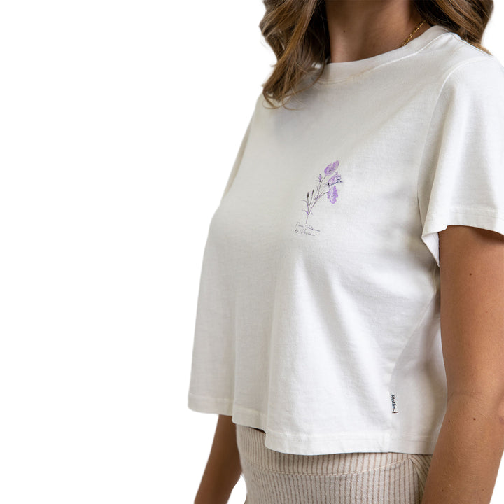 Rhythm Botanical Vintage Cropped T-Shirt - Women's Vintage White