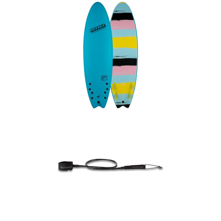 Catch Surf Odysea 6'6" Skipper Quad-Fin Surfboard + Dakine Kainui Team 7' Leash