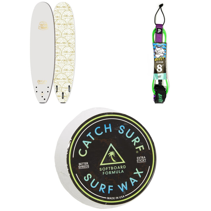 Catch Surf Odysea 8'0" Log x Evan Rossell Surfboard + Beater 8' Leash + Catch Surf Surf Wax