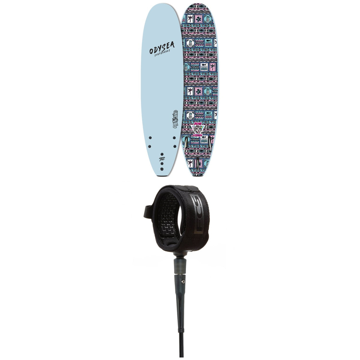 Catch Surf Odysea 7'0" Log x Jamie O'Brien Surfboard + FCS 7' All Around Essential Leash