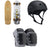 Arbor Pilsner Bamboo Cruiser Skateboard Complete + Pro-Tec The Classic Certified EPS Skateboard Helmet + Street Open Back Skateboard Knee Pads