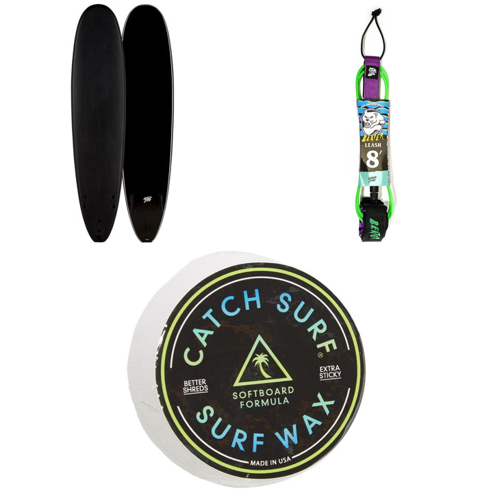 Catch Surf Blank Series 8'0" Log Surfboard + Catch Surf Beater 8' Leash + Catch Surf Surf Wax