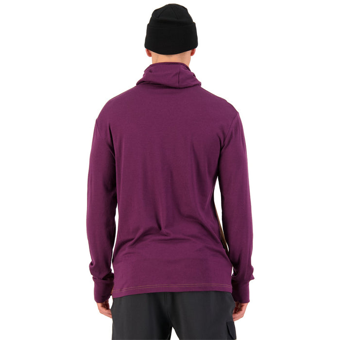 MONS ROYALE Yotei Power Hood Long Sleeve Top - Men's Toffee / Wine