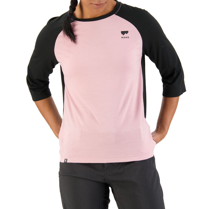 MONS ROYALE Tarn Raglan 3/4 Jersey - Women's Black Candy