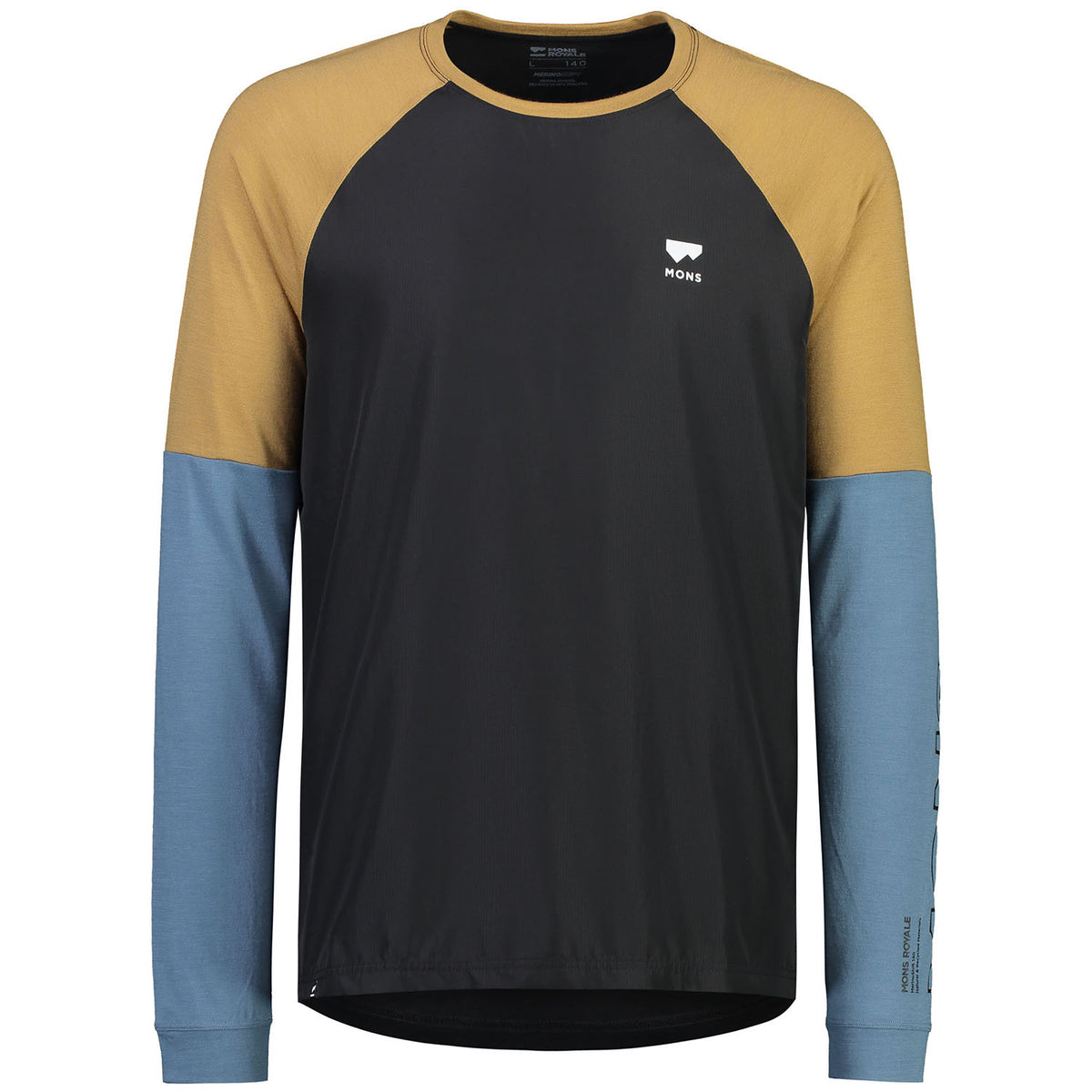 MONS ROYALE Tarn Wind Jersey Blue Slate / Black