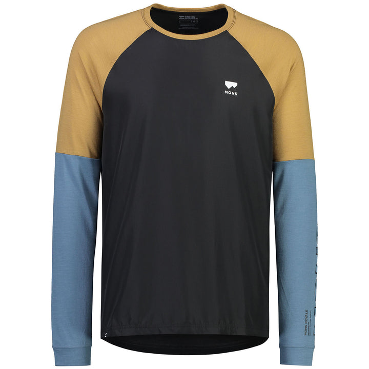 MONS ROYALE Tarn Wind Jersey Blue Slate / Black
