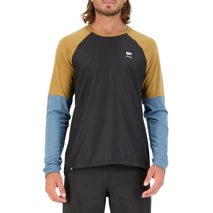 MONS ROYALE Tarn Wind Jersey Blue Slate / Black