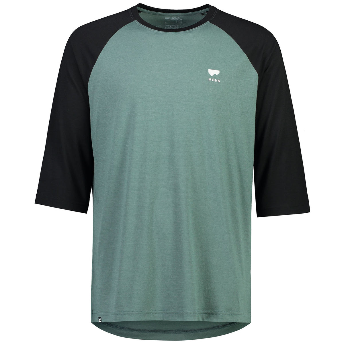MONS ROYALE Tarn Raglan 3/4 Jersey Burnt Sage / Black