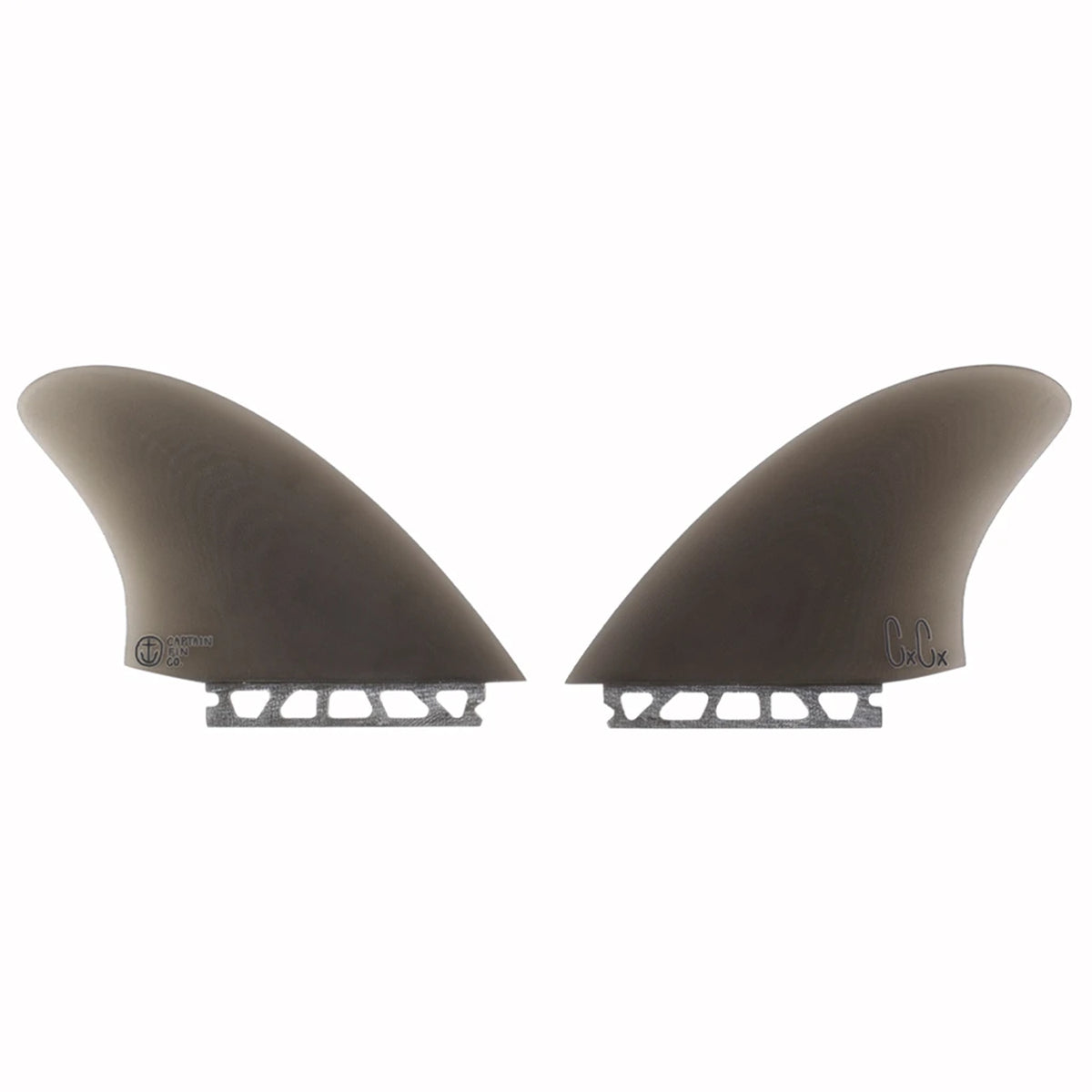 Captain Fin Christenson Twin Keel Single Tab Fin Set Smoke