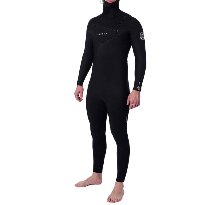 Rip Curl 5/4 Dawn Patrol Chest Zip Hooded Wetsuit Black