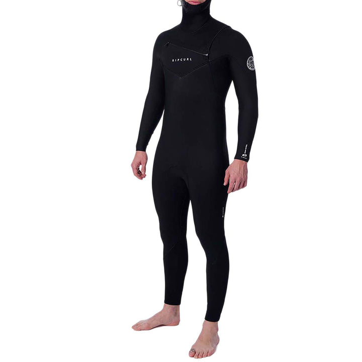 Rip Curl 5/4 Dawn Patrol Chest Zip Hooded Wetsuit Black