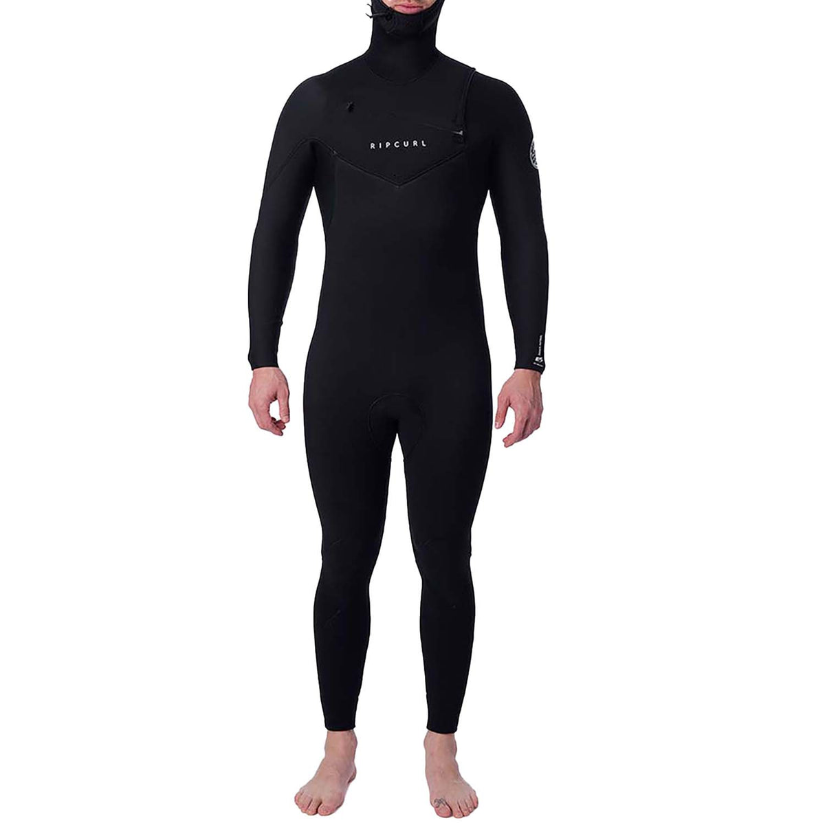 Rip Curl 5/4 Dawn Patrol Chest Zip Hooded Wetsuit Black