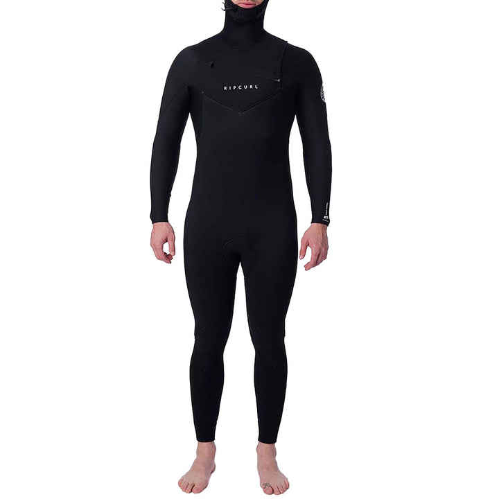 Rip Curl 5/4 Dawn Patrol Chest Zip Hooded Wetsuit Black