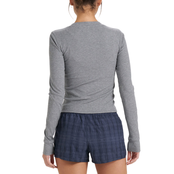 Vuori Long-Sleeve Mudra Fitted T-Shirt - Women's Medium Heather Grey
