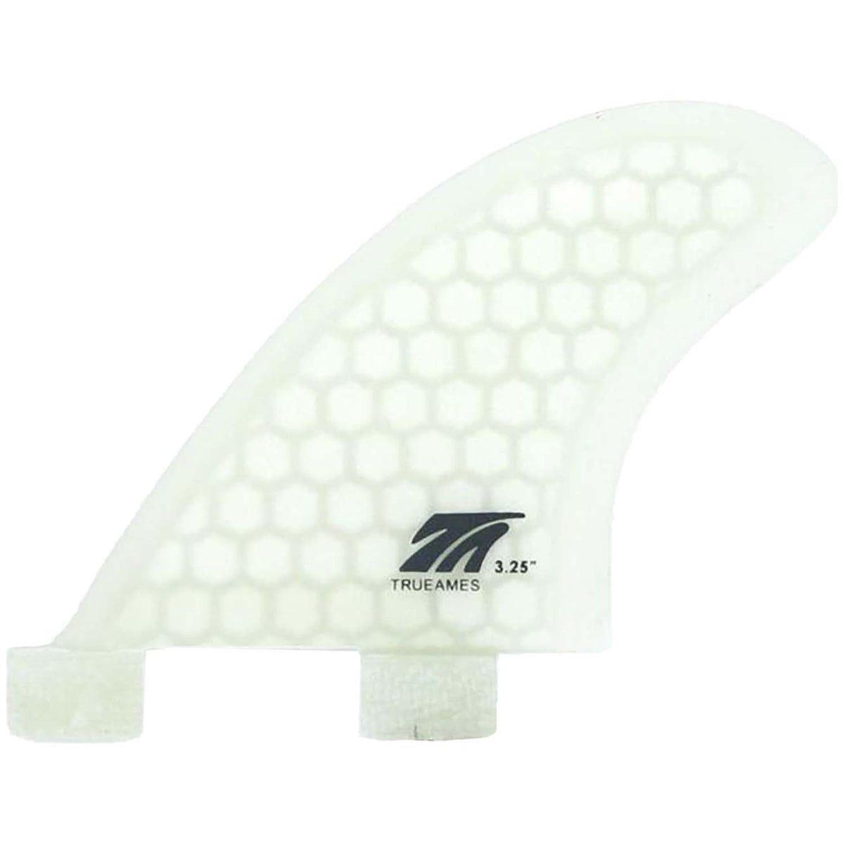 True Ames Side Bite 3.25" Hexcore FCS Fin Set Clear Hexcore