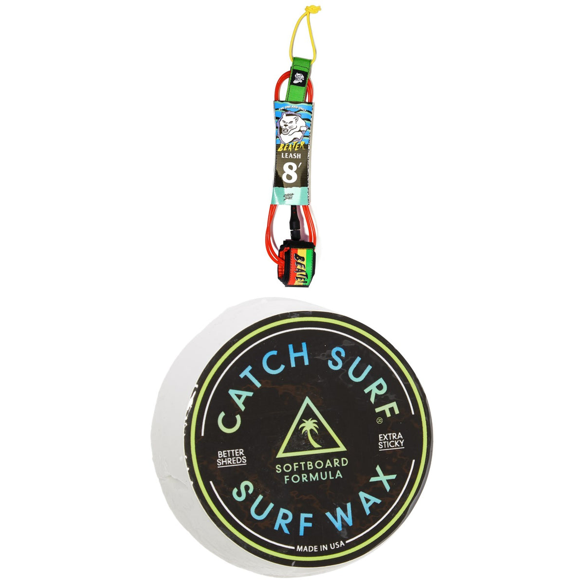 Catch Surf Beater 8' Leash + Catch Surf Surf Wax