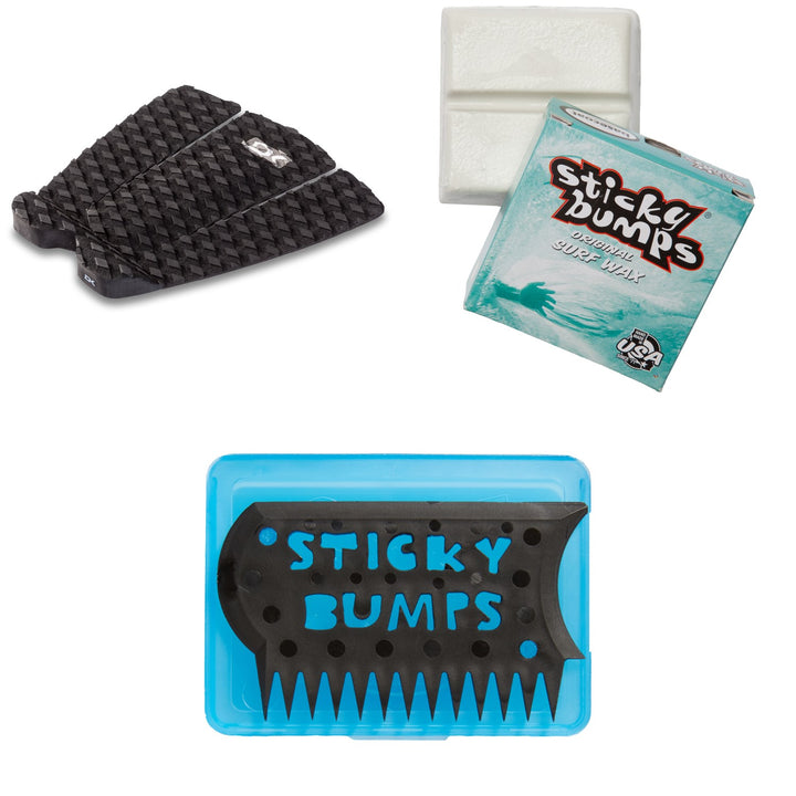 Dakine Andy Irons Pro Traction Pad + Sticky Bumps Basecoat Wax + Wax Comb & Box