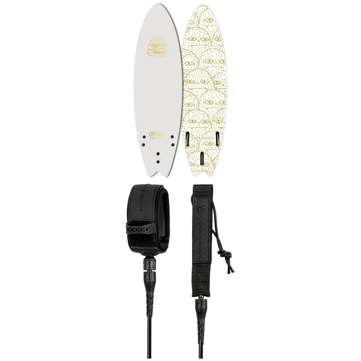 Catch Surf Odysea 5'6" Skipper Tri Fin x Evan Rossell Surfboard + Creatures of Leisure Lite 6' Surf Leash