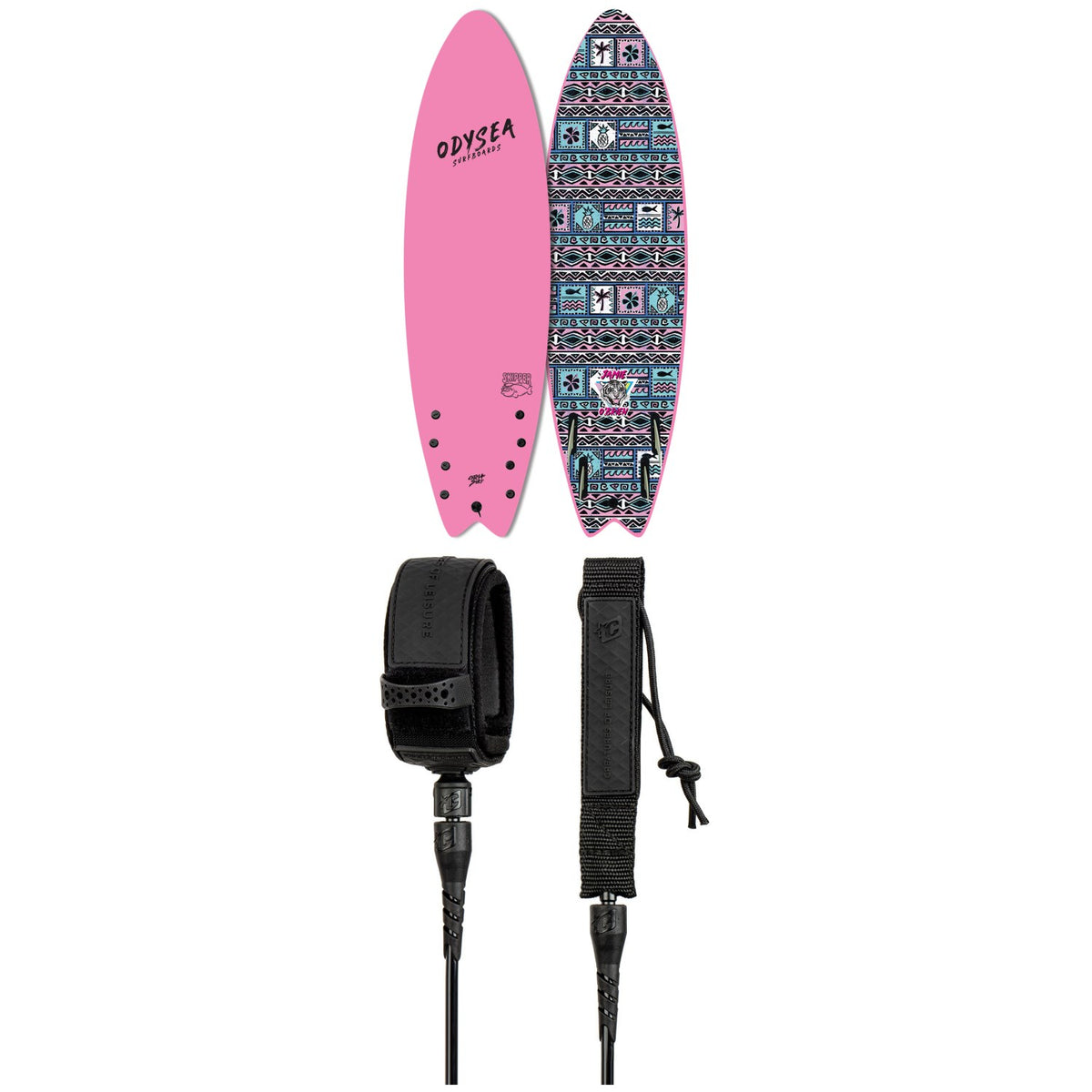 Catch Surf Odysea 5'6" Skipper Quad-Fin x Jamie O'Brien Pro Surfboard + Creatures of Leisure Comp 6' Surf Leash