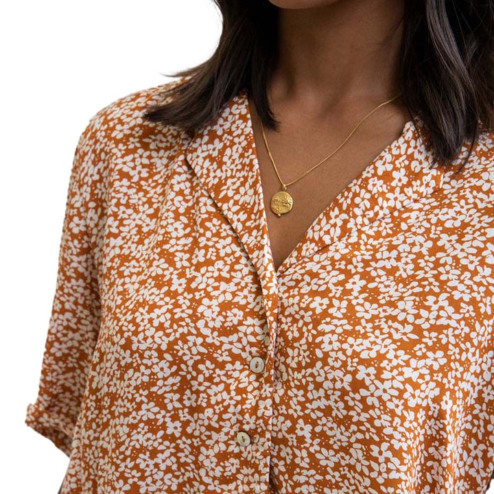 Rhythm Elisa Cropped Shirt - Women's Cinnamon