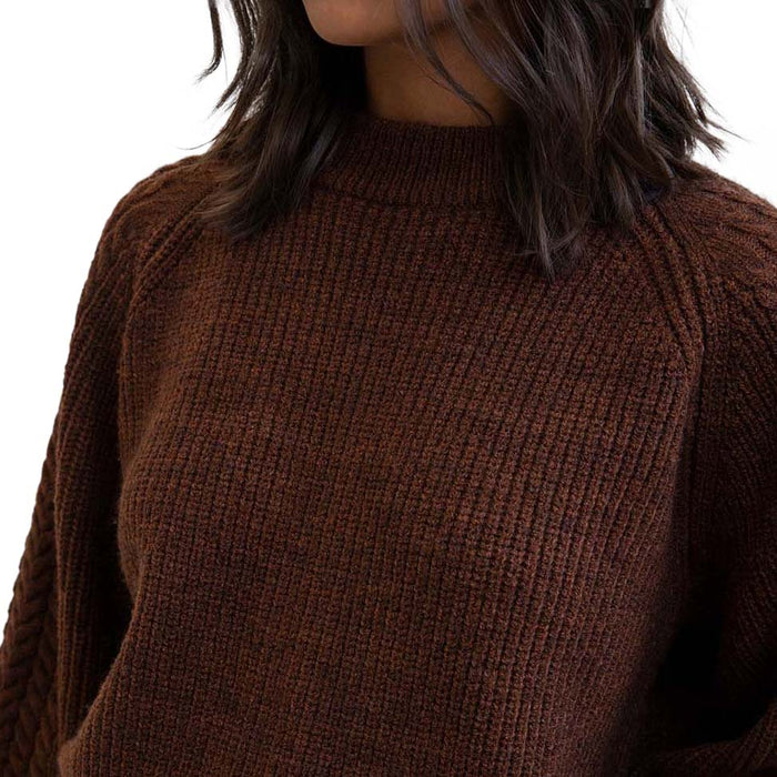 Rhythm Cozy Afternoon Knit Top - Women's Chocolate