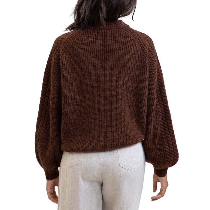 Rhythm Cozy Afternoon Knit Top - Women's Chocolate
