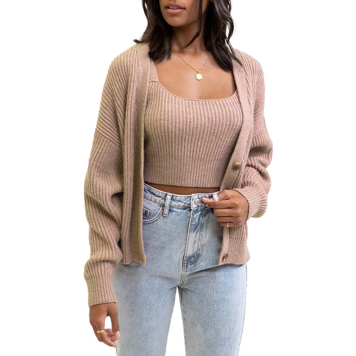 Rhythm Lila Cardi Sweater - Women's Mocha