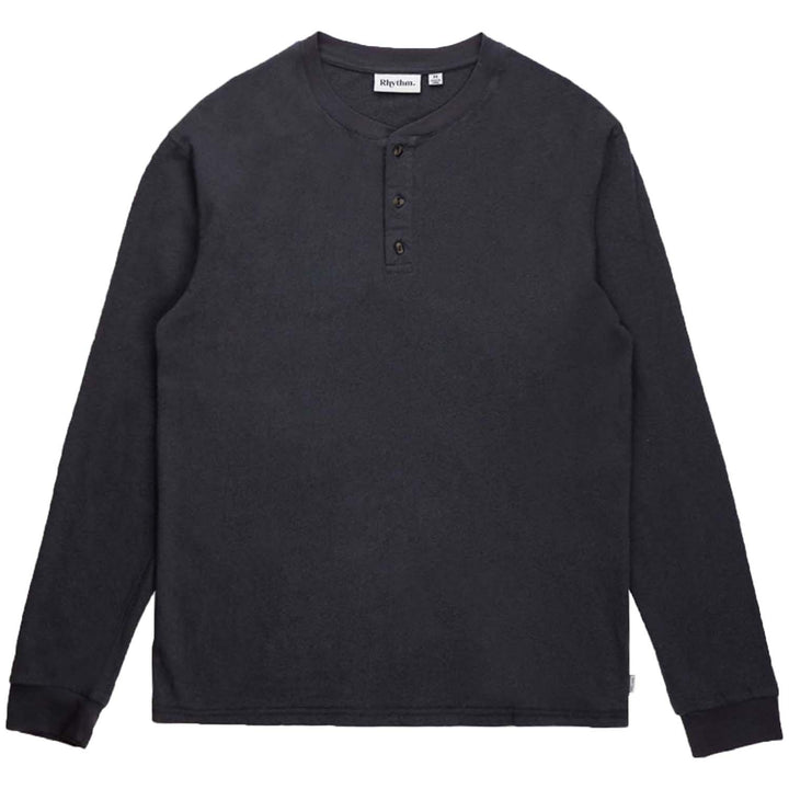 Rhythm Linen Henley Sweater - Men's Deep Blue