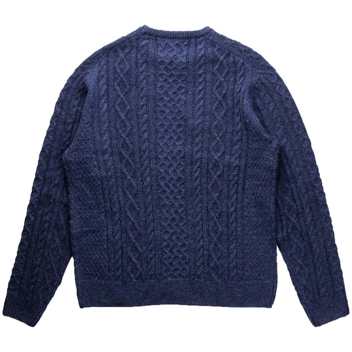 Rhythm Mohair Fisherman's Knit Sweater - Men's Deep Blue