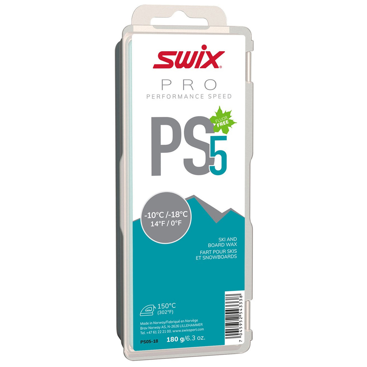 SWIX PS05 Turquoise -10°C/-18°C 180g Wax None