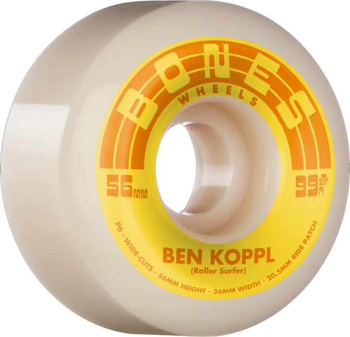 Bones Koppl Rollersurfer STF Wide-Cut 99a V6 Skateboard Wheels