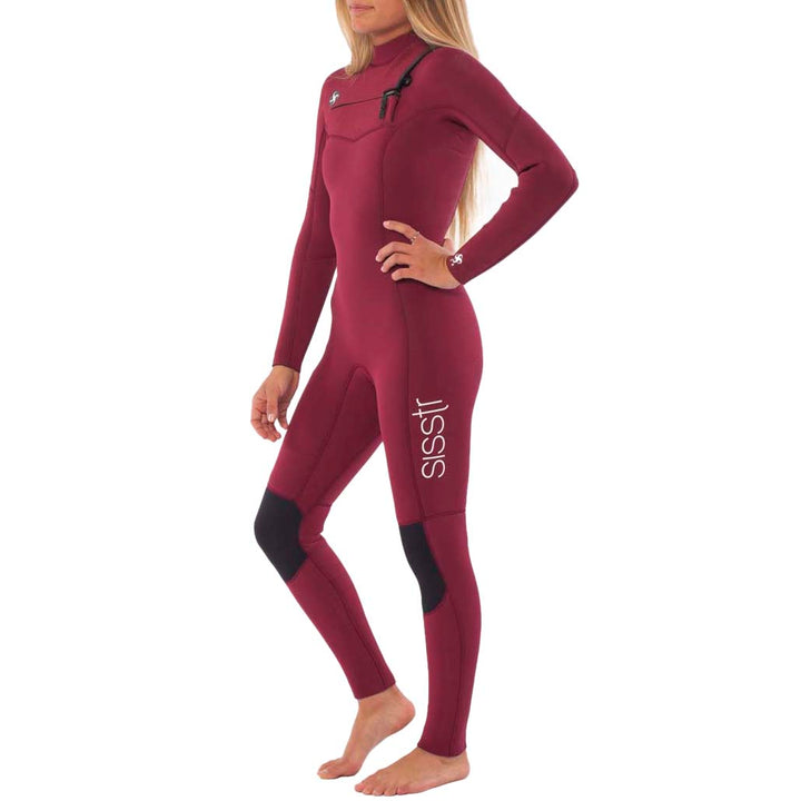 Sisstrevolution 5/4 7 Seas Chest Zip Wetsuit - Women's Wine