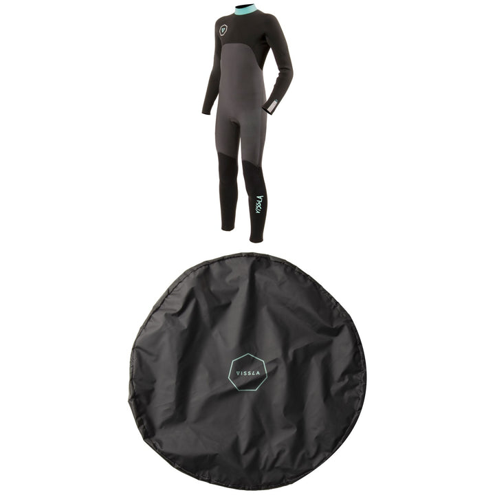 Vissla 7 Seas 4/3 Back Zip Wetsuit - Boys' + Vissla Changing Pad Mat