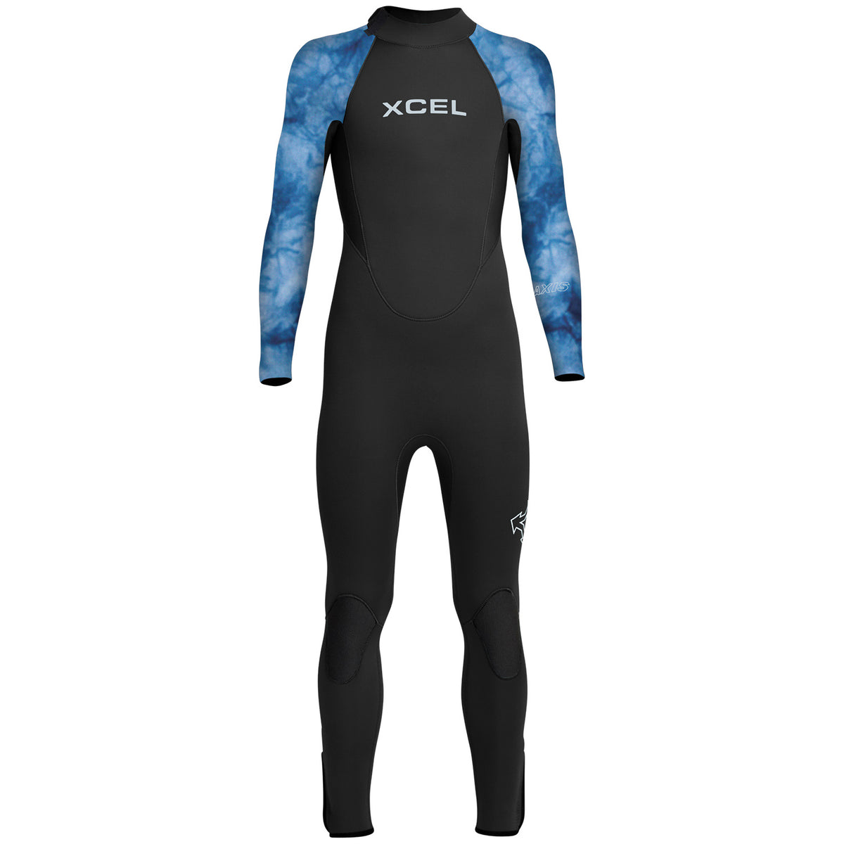 XCEL 4/3 Youth Axis Back Zip Wetsuit - Boys' Black/Blue Tie Dye