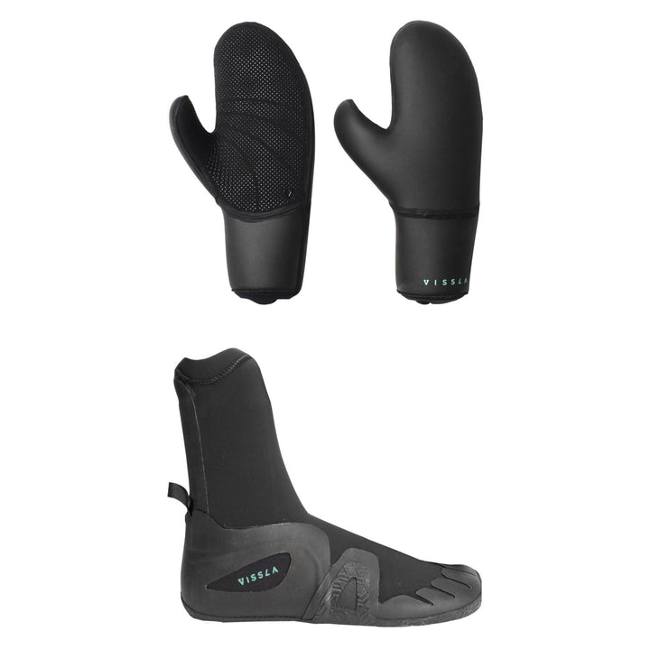 Vissla 7mm 7 Seas Wetsuit Mittens + 7mm 7 Seas Round Toe Wetsuit Boots