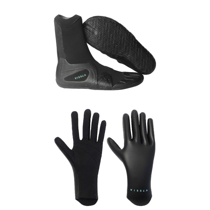 Vissla 3mm 7 Seas Split Toe Wetsuit Boots + 1.5mm High Seas Wetsuit Gloves