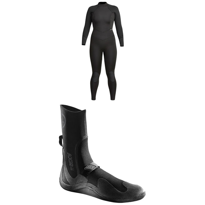XCEL 4/3 Axis Back Zip Wetsuit - Women's + 3mm Axis Round Toe Wetsuit Boots