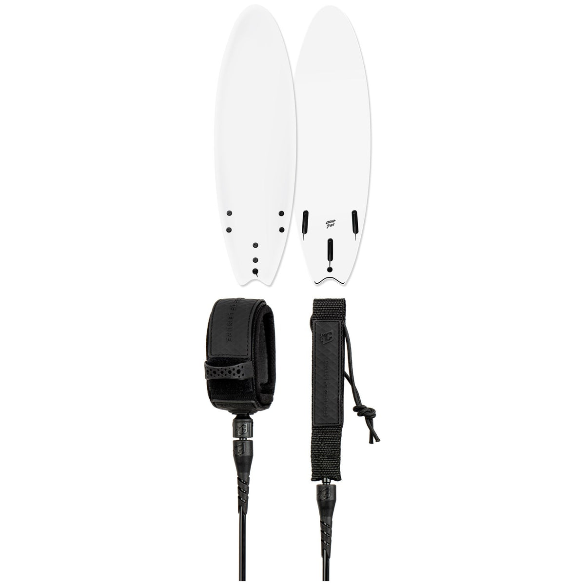 Catch Surf Blank Series 6'6" Fish - Tri Fin Surfboard + Creatures of Leisure Pro 7' Surf Leash