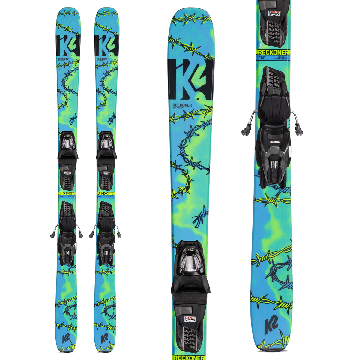 K2 Reckoner 92 Skis + M2 10 Quikclik Bindings 2022