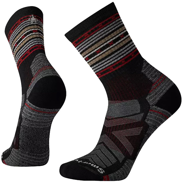 Smartwool Hike Light Cushion Spiked Stripe Crew Socks - Men's Charcoal