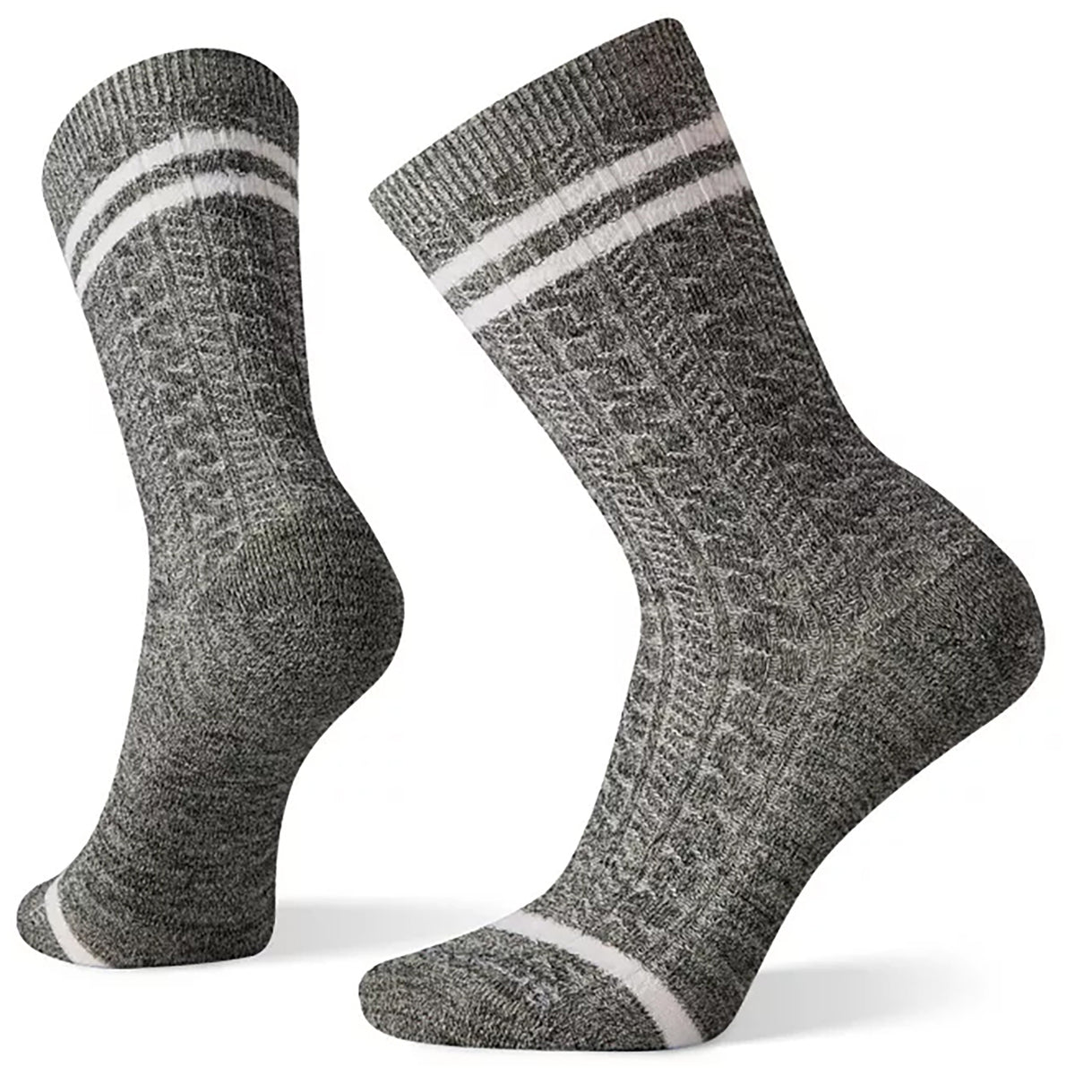 Smartwool Everyday Tube Stripe Cable Crew Socks - Women's Ash