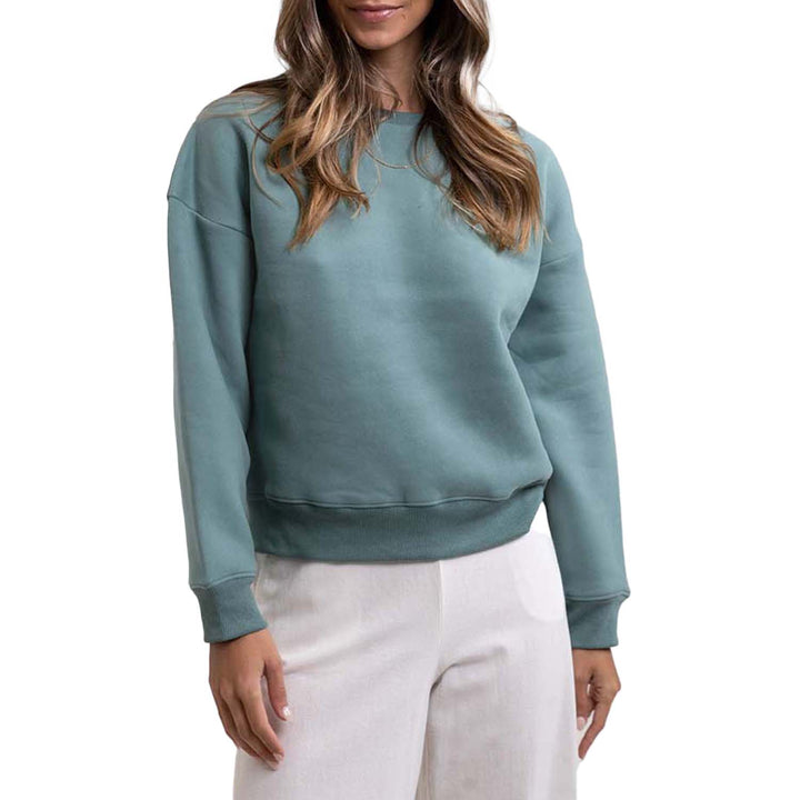 Rhythm Classic Crew Neck Fleece Sweater - Women's Eucalyptus