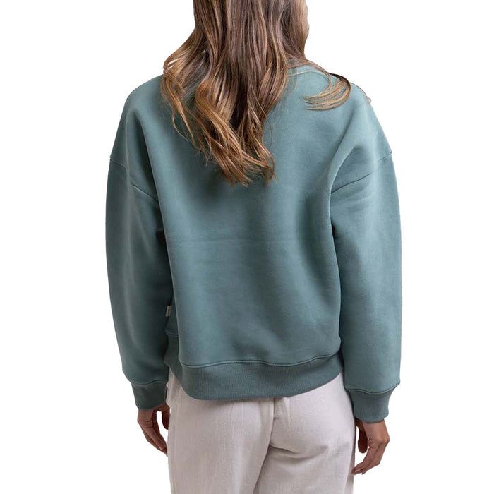 Rhythm Classic Crew Neck Fleece Sweater - Women's Eucalyptus