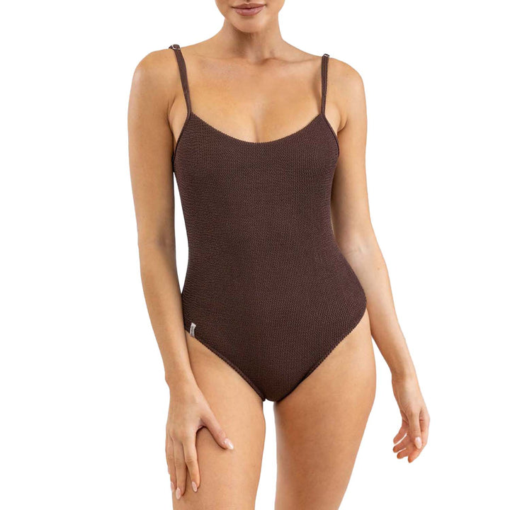 Rhythm Wave Break Minimal One-Piece - Women's Chocolate