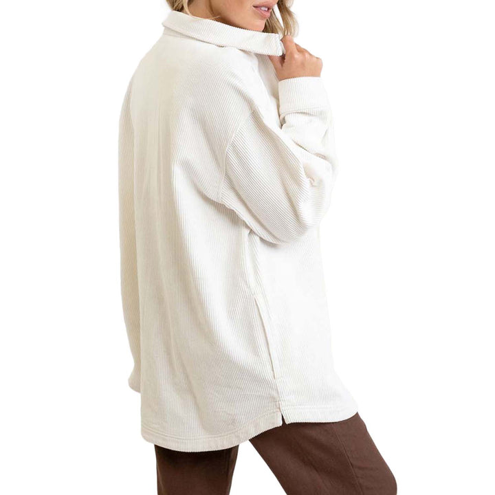 Rhythm Corduroy Oversized Shacket - Women's Ivory