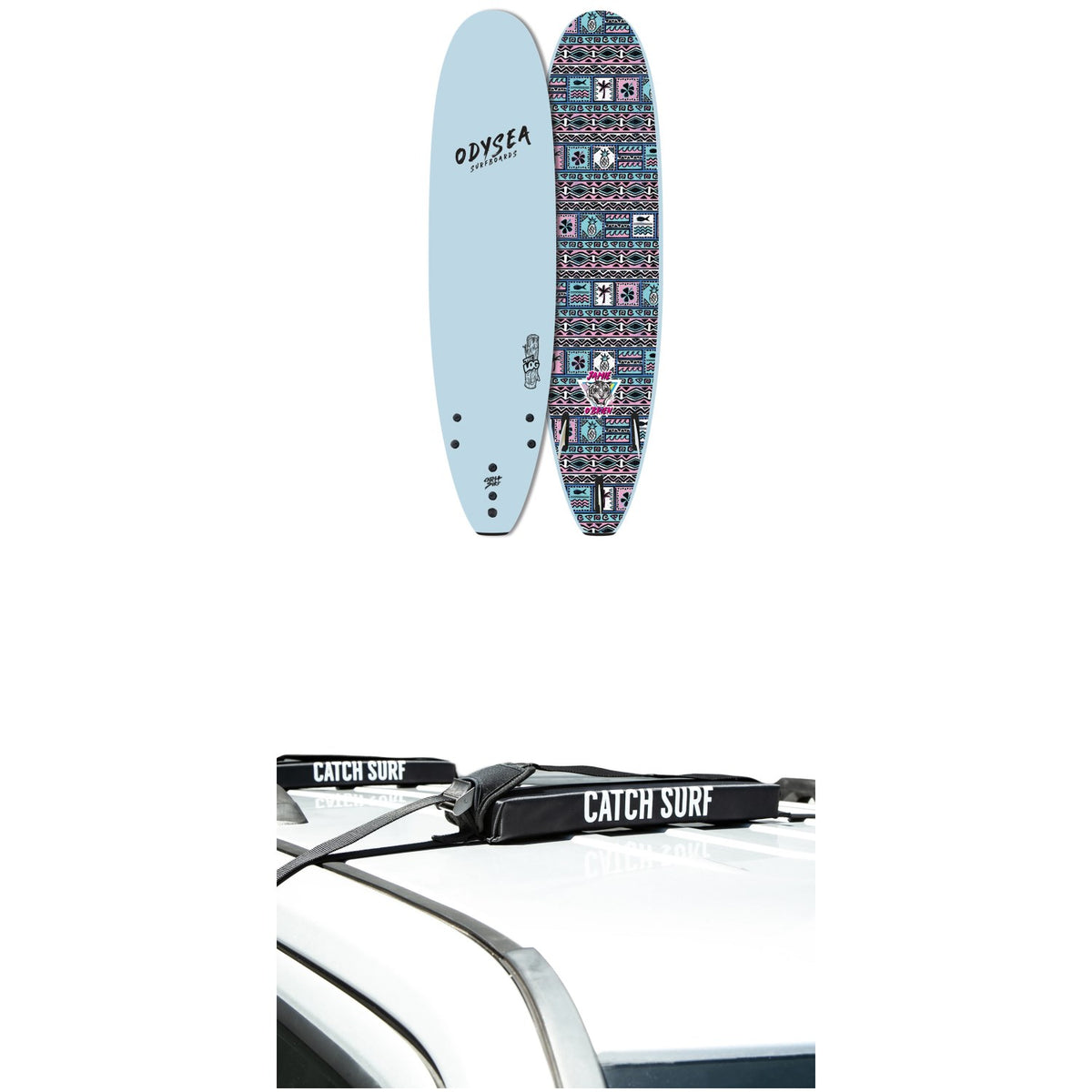 Catch Surf Odysea 8'0" Log x Jamie O'Brien Surfboard + Catch Surf Surfboard Rack