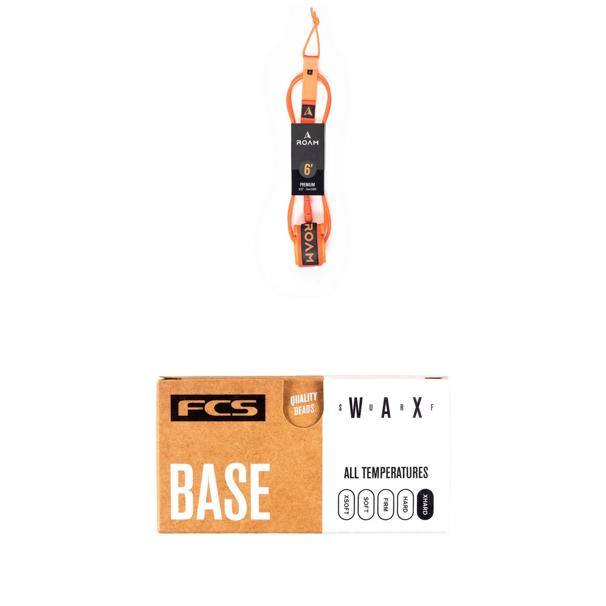 Roam Premium 6' Leash + FCS Surf Base Wax