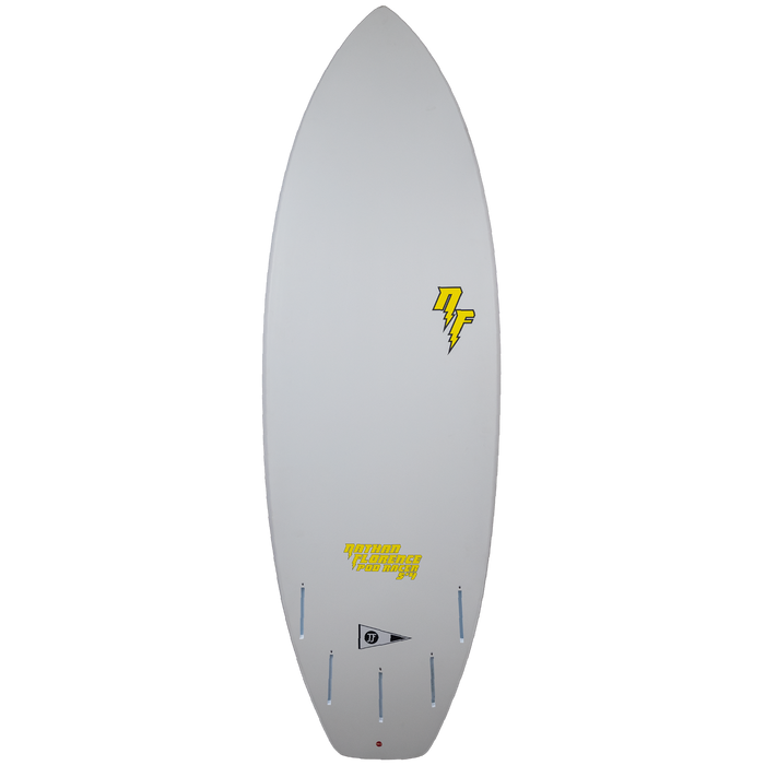 JJF by Pyzel Nathan Florence Pod Racer Surfboard Grey w/Yellow Bolt