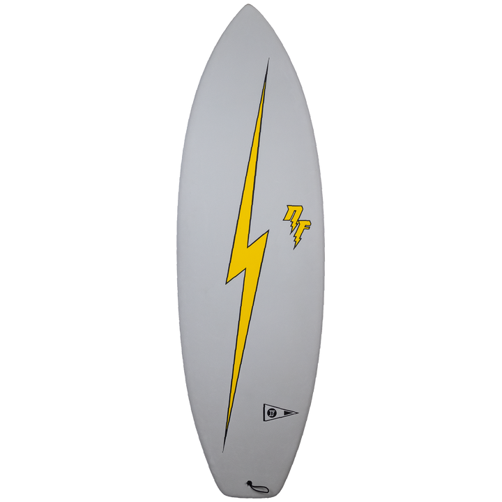 JJF by Pyzel Nathan Florence Pod Racer Surfboard Grey w/Yellow Bolt